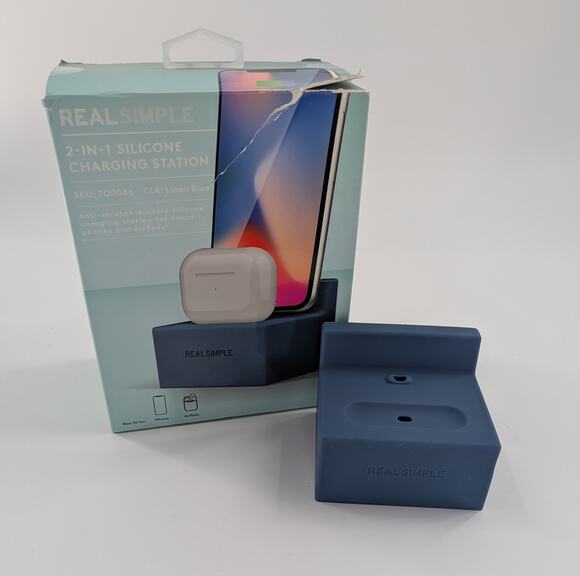 Real Simple Other - Real Simple Silicone Charging Station Blue